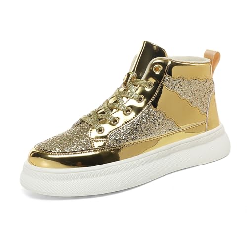 Generisch Herrenschuhe und Winter atmungsaktive Outdoor Wanderschuhe High Top Schuhe Wanderschuhe Sneakers Herren Schuhe Blau Extra Weit (Gold, 43) von Generisch