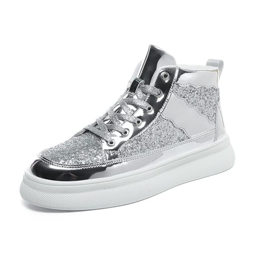 Generisch Herrenschuhe und Winter atmungsaktive Outdoor Wanderschuhe High Top Schuhe Wanderschuhe Sneakers Herren Schuhe Blau Extra Weit (Silver, 39) von Generisch