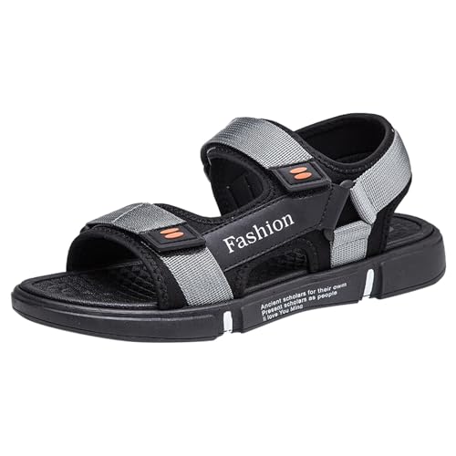 Generisch Hochwertige Herren Sandalen Trendige Sommerschuhe Sportliche Freizeit-Slipper Rutschfeste Outdoor-Sandalen Ideal für Strand Haus (Grey, 37) von Generisch