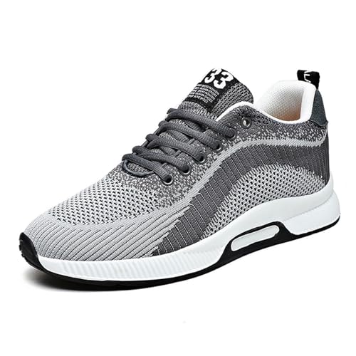 Generisch Hochwertige Herrensneaker für sportliche Aktivitäten atmungsaktive Mesh-Schuhe mit verstecktem Absatz leicht komfortabel ideal für den Alltag (Grey, 38) von Generisch