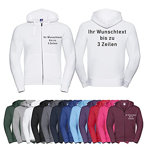 Generisch Hoodie/Kapuzenjacke mit Wunschtext auf Brust+Rücken Bestickt (Burgund, M) von Generisch