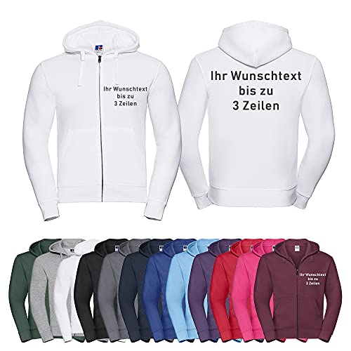 Generisch Hoodie/Kapuzenjacke mit Wunschtext auf Brust+Rücken Bestickt (Convoy Grey, XXL) von Generisch