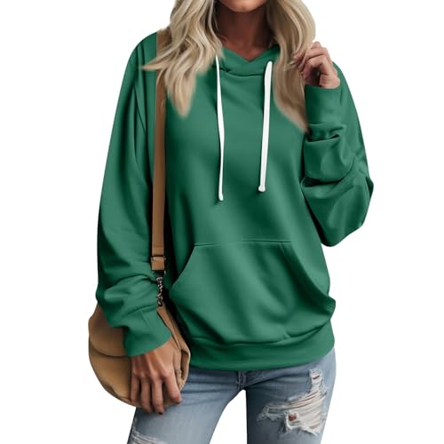 Generisch Hoodie Damen Blusenkleid Tshirt Oodie Damen Sport Tshirts Outfit Silvester Oberteil Glitzer Pulovererdamen Modern Weisse Tshirts Moderne Pullover Damen Pullover Damen(Grün,L) von Generisch