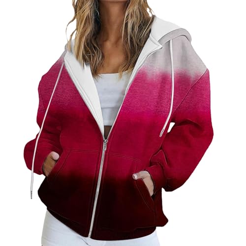 Generisch Hoodie Damen Kapuzenpullover Knopfleiste Leichter Pullover Langarm Sweatshirt Tops für Herbst Winter Oberteile Damen Taschen praktisch von Generisch