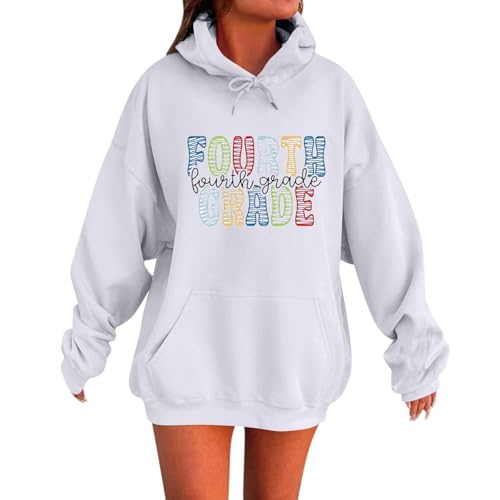 Generisch Hoodie Damen Kapuzenpullover Oversize Casual Pullover Sweatshirt Langarm Baumwolle Pulli Herbst Winter Hoody mit Tasche,Fleece Jacke Damen,Bequem und weich von Generisch