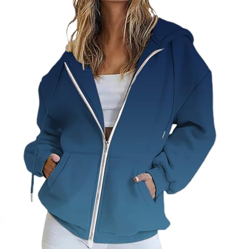 Generisch Hoodie Damen Kapuzenpullover Oversize Casual Pullover Sweatshirt Langarm Baumwolle Pulli Herbst Winter Hoody mit Tasche Kapuzenpullover FüR Damen Amerikanisches Retro von Generisch