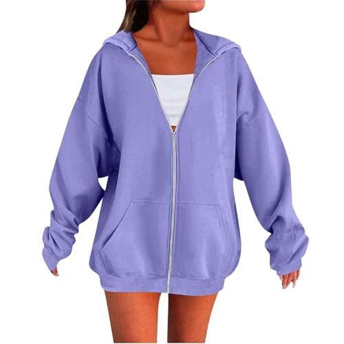 Generisch Hoodie Damen Kapuzenpullover Oversize Casual Pullover Sweatshirt Langarm Baumwolle Pulli Herbst Winter Hoody mit Tasche Winter Pulli Splice-Kollision von Generisch