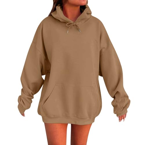 Generisch Hoodie Damen Kapuzenpullover Pullover Herbst Winter Casual Sweatshirt Langarm Baumwolle Hoody Oberteile mit Kapuze,Pulli Teenager Mädchen,S-6XL von Generisch