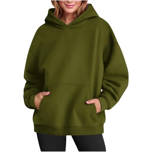 Generisch Hoodie Damen Kapuzenpullover Winter Pullover mit Taschen Sweatshirt Sweatjacke Strickpullover Einfarbig Langarmshirt Warm Oberteile Baumwolle Hoody Outwear Blitzangebote Armeegrün XL Generisch Hoodie Damen Kapuzenpullover Winter Pullover mit Taschen Sweatshirt Sweatjacke Strickpullover Einfarbig Langarmshirt Warm Oberteile Baumwolle Hoody Outwear Blitzangebote Armeegrün XL von Generisch
