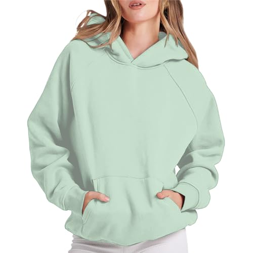 Generisch Hoodie Damen Oversize Pullover Herbst Winter Einfarbig Warm Basic Hoody Freizeit Outwear mit Kapuze Unisex Junge Mädchen Sport Style Kapuzenpullover Sweatjacke Y2K Outdoor Streetwear von Generisch