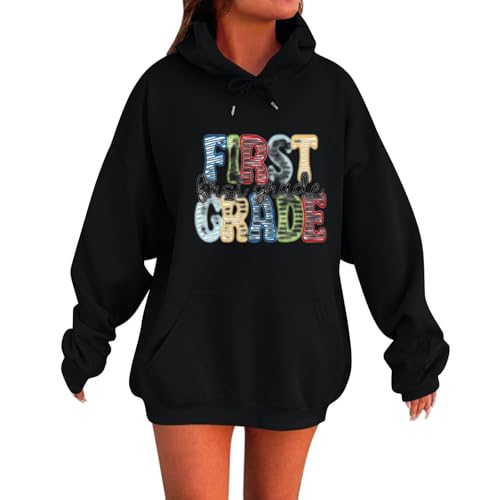 Generisch Hoodie Damen Oversize Pullover Sport Langarm Fleece Gefütterte Sweatshirt mit Kapuze Einfarbig Basic Kapuzenpullover,Strickjacke Mit Kapuze Damen,Bequem und weich von Generisch