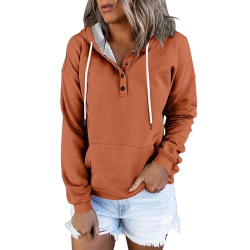 Generisch Hoodie Damen Oversize Pullover Sport Langarm Fleece Gefütterte Sweatshirt mit Kapuze Einfarbig Basic Kapuzenpullover Zip Jacke Damen Persönlichkeit drucken von Generisch