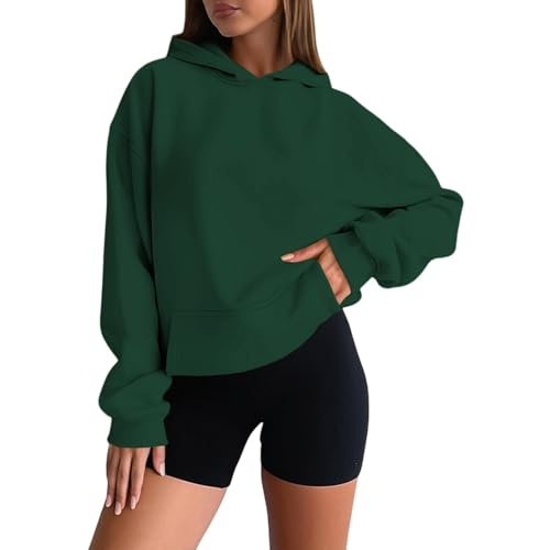 Generisch Hoodie Damen Oversize Pullover Sweatshirt Kapuzenpullover Frauen Baumwolle Long mit Kapuze Freizeit Sport Langarmshirt Sweatjacke Kapuzenpulli Casual Fitness Basic Training von Generisch