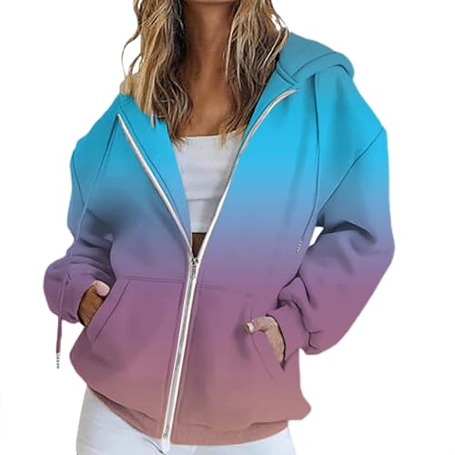 Generisch Hoodie Damen Sweatjacke 2025 Kapuzenjacke Herbst Winter Lang Sweatshirt Kapuzenpullover Mit Kapuze Reißverschluss Mantel Oversize Pullover Halloween/Weihnachten/Geschenke von Generisch