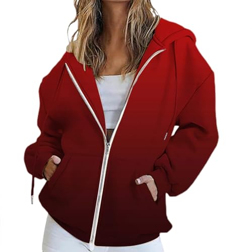 Generisch Hoodie Damen Sweatjacke 2025 Kapuzenjacke Herbst Winter Lang Sweatshirt Kapuzenpullover Mit Kapuze Reißverschluss Mantel Oversize Pullover Halloween/Weihnachten/Geschenke von Generisch