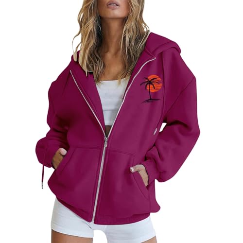 Generisch Hoodie Damen Sweatjacke Kapuzenjacke Herbst Winter Sweatshirt Kapuzenpullover mit Kapuze Reißverschluss Mantel Zipper Pullover Halloween/Weihnachten/Geschenke von Generisch