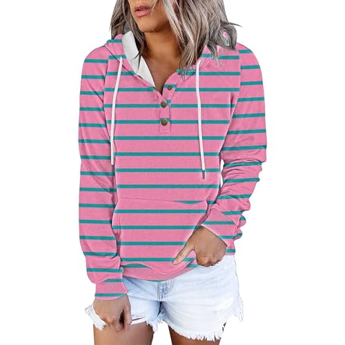 Generisch Hoodie Damen Winter Langarm Rundhals Leichter Kapuzenpullover Herbst Casual Pullover Hoody Hoody Damen Oversize XXL Schwarze Sweatshirts Damen Damen Sportjacke von Generisch