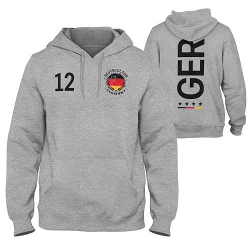 Generisch Hoodie Deutschland Flagge Adler EM WM - Fußball Pulli Fan Titel Trikot Germany Kapuzenpulli, Schwarz, S von Generisch