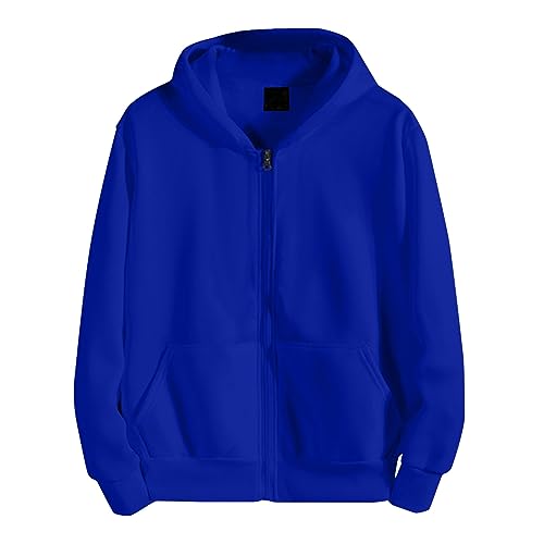 Generisch Hoodie Herren, Hoodie Und Winter Herren Kapuzenpulli Mit Reißverschluss Langarm Einfarbig Jacke Freizeit Sport Lose Top Hoodie Herren Pullover Y2K Männer Hoddie Blau (L, Blau) von Generisch