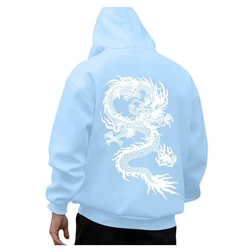 Generisch Hoodie Herren, Hoodie Herren Oversize Drachen Print Pullover Sweatshirt mit Kapuze Backprint Langarm Kapuzenpullover Hoody mit Kordelzug Tasche Männer Winter Casual Kapuzenpulli Hoodies Generisch Hoodie Herren, Hoodie Herren Oversize Drachen Print Pullover Sweatshirt mit Kapuze Backprint Langarm Kapuzenpullover Hoody mit Kordelzug Tasche Männer Winter Casual Kapuzenpulli Hoodies von Generisch