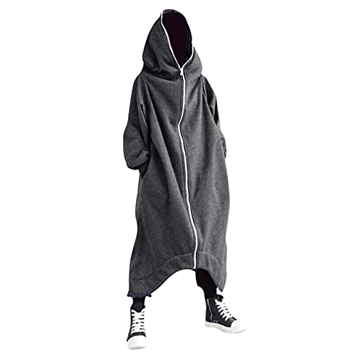 Generisch Hoodie Herren, Sweatjacke Herren Zipper Hoodie Lang Pullover mit Kapuze Sweatshirt Jacke Casual Langarm Kapuzenpullover mit Reißverschluss Kapuzenjacke Herren Winter Oversize Hoodies Mantel von Generisch
