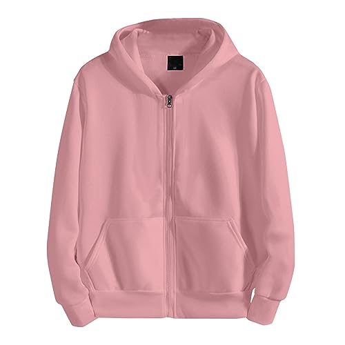 Generisch Hoodie Herren, Und Winter Herren Kapuzenpulli Mit Reißverschluss Langarm Einfarbig Jacke Freizeit Sport Lose Top Hoodie Y2K Zipper Hoodie Oversized Hoddies Für Männer (3XL, Rosa) von Generisch