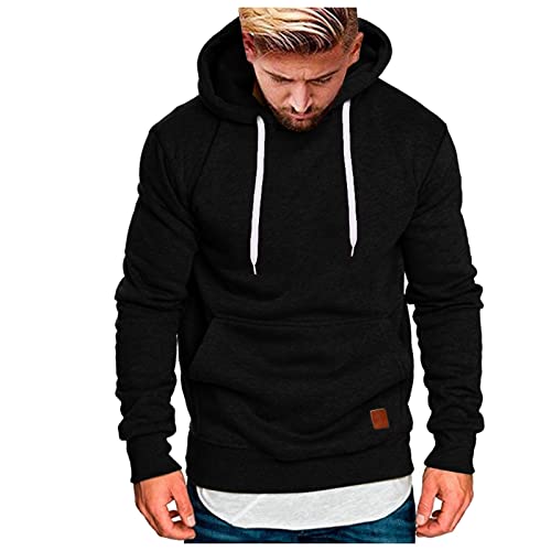 Generisch Hoodie Herren Basic Langarm Kapuzenpulli Sweatjacke Streetwear Übergangsjacke Slim Fitness Training Sport Style Casual Basic Frühling Winter von Generisch