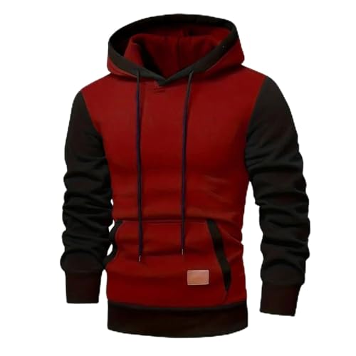 Generisch Hoodie Herren Casual Winter Pulli Sweatshirt Baumwolle Leicht Kapuzenpullover Outdoor Sport Langarm Pullover mit Kapuze Langarmshirt Mode Farbblock Oberteile 2024 Winterpullover von Generisch