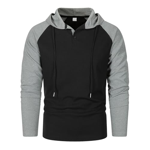 Generisch Hoodie Herren Langarm Kapuzenpulli Kapuzenpullover Farbblock Sweater Bequem Arbeitspullover Leichtgewichts Pulli Mit Taschen Langarm Sport Style Casual Fitness Training Basic Pullover Herren von Generisch