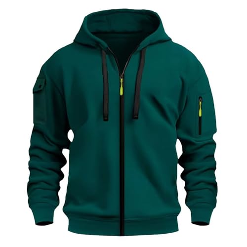 Generisch Hoodie Herren Mit Kapuze Sweatjacke Herren mit Kapuze Zip Hoodie Sweatshirt Jacke Kapuzenpullover Casual Sportjacke Outdoorjacke Bequem Kapuzenpulli Sportshirt von Generisch