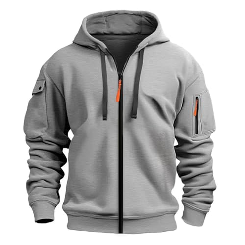Generisch Hoodie Herren Mit Kapuze Sweatjacke Herren mit Kapuze Zip Hoodie Sweatshirt Jacke Kapuzenpullover Casual Sportjacke Outdoorjacke Bequem Kapuzenpulli Sportshirt von Generisch