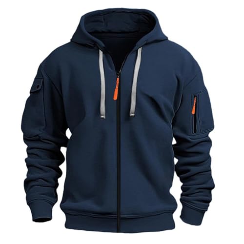 Generisch Hoodie Herren Mit Kapuze Sweatjacke Herren mit Kapuze Zip Hoodie Sweatshirt Jacke Kapuzenpullover Casual Sportjacke Outdoorjacke Bequem Kapuzenpulli Sportshirt von Generisch