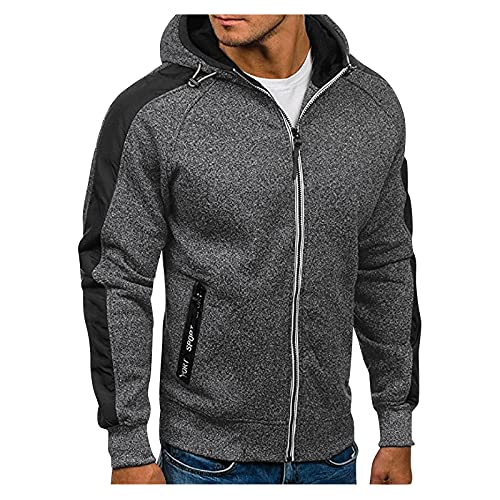 Generisch Hoodie Herren Mit Reißverschluss Und Kapuze 3XL Sweatjacke Dünne Slim Fit 4XL Pullover Leicht Baumwolle Sommer Kapuzenjacke Lang Kapuzenpullover Casual Zip Hoodie Sweatshirt Jacke von Generisch