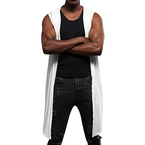 Generisch Hoodie Herren Oversize Baumwolle, Sommerjacke Herren Leicht Schwarz Freizeitjacke Atmungsaktive Übergangsjacke Einfarbig Sweatjacke Sportlich Trenchcoat Stretch Kapuzenjacke Leichte Dünne von Generisch
