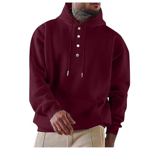 Generisch Hoodie Herren Oversize Button Down Kapuzenpullover Luftig Warm Winterpullover Einfarbig Mode Sweatshirt mit Kapuze Locker Bequeme Langarmshirt Schlichter Funky Hoody Generisch Hoodie Herren Oversize Button Down Kapuzenpullover Luftig Warm Winterpullover Einfarbig Mode Sweatshirt mit Kapuze Locker Bequeme Langarmshirt Schlichter Funky Hoody von Generisch