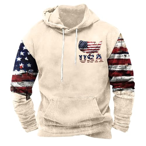 Generisch Hoodie Herren Oversize Usa Flagge Druck Sweatshirt Mit Kapuze Kapuzen Pullover Hoody Gedruckt Kapuzenpullover Basic Kapuzenpulli Casual Männer Sweatjacke Outdoor Hoody Jacke von Generisch