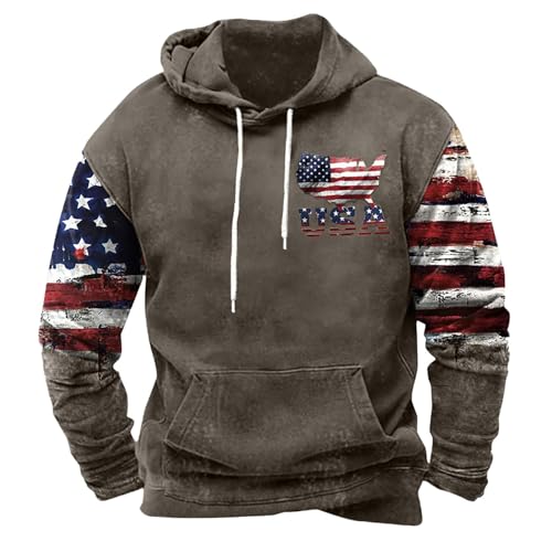 Generisch Hoodie Herren Oversize Usa Flagge Druck Sweatshirt Mit Kapuze Kapuzen Pullover Hoody Gedruckt Kapuzenpullover Basic Kapuzenpulli Casual Männer Sweatjacke Outdoor Hoody Jacke von Generisch