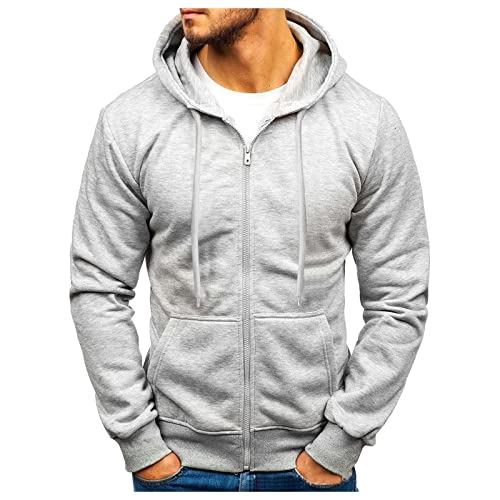 Generisch Hoodie Herren Reißverschluss Schwarz Kapuzenmantel Herren Kapuzenjacke Slim Fit Freizeitjacke Langarm Übergangsjacke Mit Taschen Alltagsjacke Casua Frühlingsjacke Minimalist Softshell Jacke von Generisch