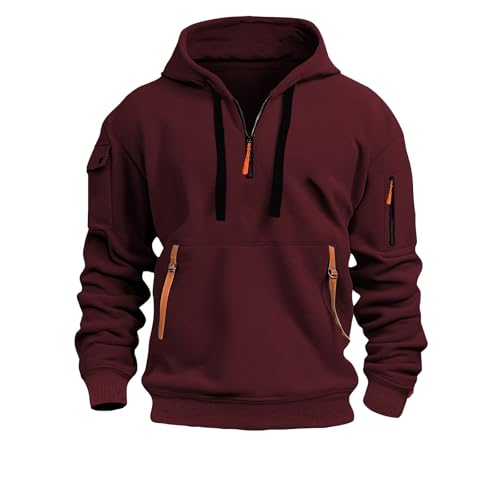Generisch Hoodie Herren Sweatjacke Kapuzenjacke Reißverschluss Zip Sweater Sweatshirt mit Kapuze Pullover Übergangsjacke Männer Sport Kapuzenpullover Casual Arbeitspullover mit Taschen von Generisch