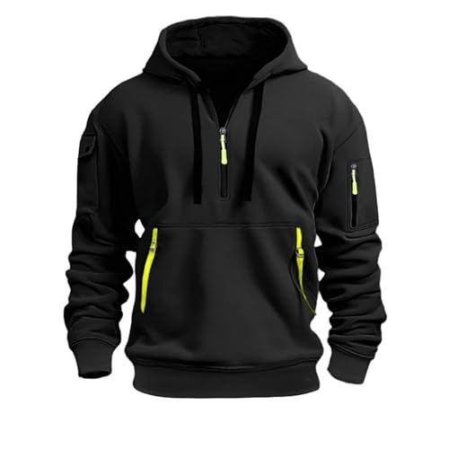 Generisch Hoodie Herren Sweatjacke Kapuzenjacke Reißverschluss Zip Sweater Sweatshirt mit Kapuze Pullover Übergangsjacke Männer Sport Kapuzenpullover Casual Arbeitspullover mit Taschen von Generisch