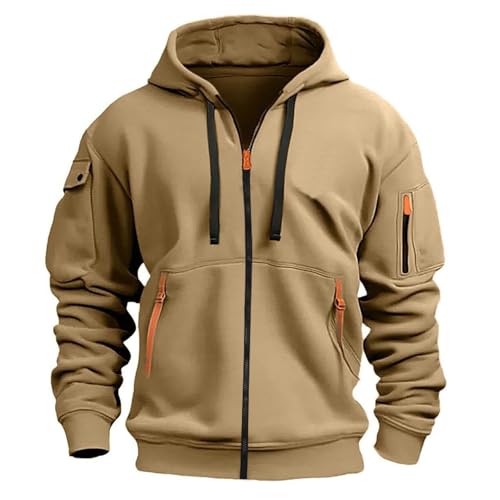 Generisch Hoodie Herren Sweatjacke Kapuzenjacke Reißverschluss Zip Sweater Sweatshirt mit Kapuze Pullover Übergangsjacke Männer Sport Kapuzenpullover Casual Arbeitspullover mit Taschen von Generisch