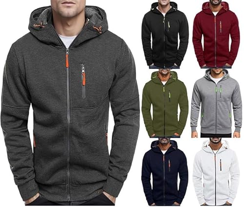 Generisch Hoodie Herren Sweatjacke Kapuzenjacke mit Reißverschluss Oversized Sweatshirt Kapuzenpullover Sportjacke Outdoorjacke Lässig Hoodies mit Kapuze Gym Pullover Jogging Hoody Männer von Generisch