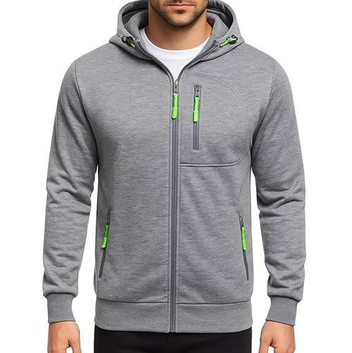 Generisch Hoodie Herren Sweatjacke Kapuzenjacke mit Reißverschluss Oversized Sweatshirt Kapuzenpullover Sportjacke Outdoorjacke Lässig Hoodies mit Kapuze Gym Pullover Jogging Hoody Männer von Generisch