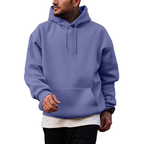 Generisch Hoodie Herren Sweatshirt mit Kapuze Pullover Herren Hoody mit Taschen Einfarbige Kapuzenpullover Langarmshirt Casual Arbeitspullover Oversize Kapuzenpullover Strickpullover von Generisch