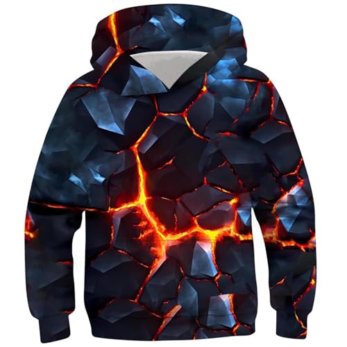 Generisch Hoodie Junge Coole Kapuzenpullover Bedrucktes Sweatshirt Mode Pullover Casual Kleidung Bekleidung Klamotten Oberteile Regular Kleinkind Long Sleeve Top Sportshirt Schwarz, 11 Jahre von Generisch