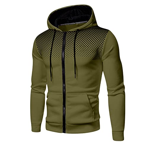Generisch Hoodie Sweatjacke Herren Zip Up Langarm Kapuzenjacke mit Kapuze Reißverschluss Kapuzenpullover Casual Sport Sweatshirt Winter Kapuzenpulli Pullover Sportjacke Jacke von Generisch
