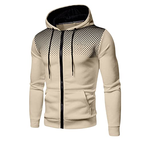 Generisch Hoodie Sweatjacke Herren Zip Up Langarm Kapuzenjacke mit Kapuze Reißverschluss Kapuzenpullover Casual Sport Sweatshirt Winter Kapuzenpulli Pullover Sportjacke Jacke von Generisch