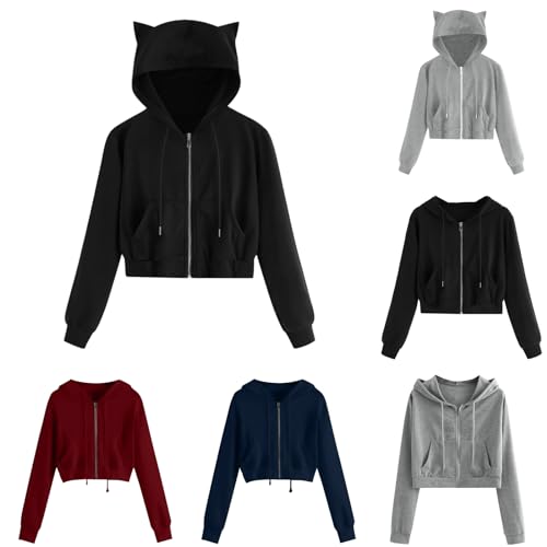 Generisch Hoodie Y2K Sweatshirt Full Zip Kurz Kapuzenpullover Mit Katzenohren Sweatjacke Light Kapuzenpullover Kapuzenjacke Kapuzenpulli Kawaii Jacke Hoody Pullover Mit Taschen Generisch Hoodie Y2K Sweatshirt Full Zip Kurz Kapuzenpullover Mit Katzenohren Sweatjacke Light Kapuzenpullover Kapuzenjacke Kapuzenpulli Kawaii Jacke Hoody Pullover Mit Taschen von Generisch