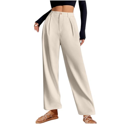 Generisch Hose Damen Freizeit Sommerhosen Baumwolle Cargohose Mode Frauen Jogginghosen Musselin Trekkinghose Angebote Sweathose Outlet Angebote Oversized Boho Hose Prime Beige M von Generisch
