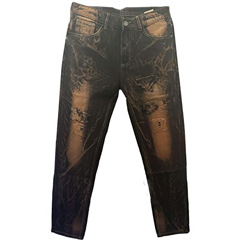 Generisch Hosen Herren Sommer, Jeans Sweathose Männer Basic Straight Fit Denim Hose Slim Cargo Jeans Baggy Stretch Arbeithose Jeans Stylisch Arbeitshosen Stretch Men Jeans (L, Yellow) von Generisch